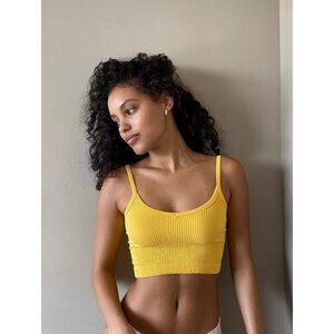 Urban Outfitters Out From Under Feel Free Seamless Bra Top Yellow Womens Sz XS